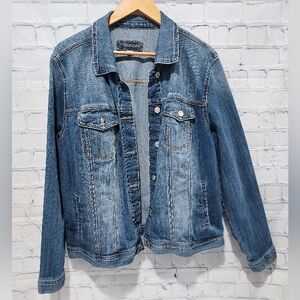 Denim Jean Jacket Womens Size 2 Plus Fall Maurices Stretch